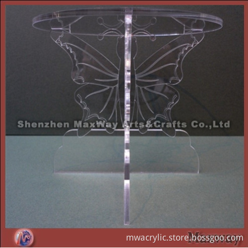 2 Tier Butterfly Clear Counter Plexiglass Cake Stand